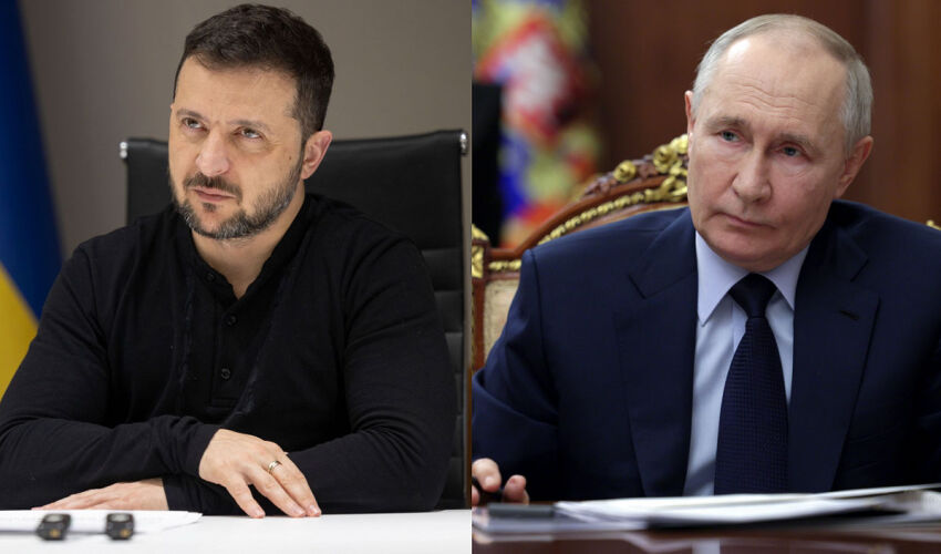 Vladimir Zelensky and Vladimir Putin