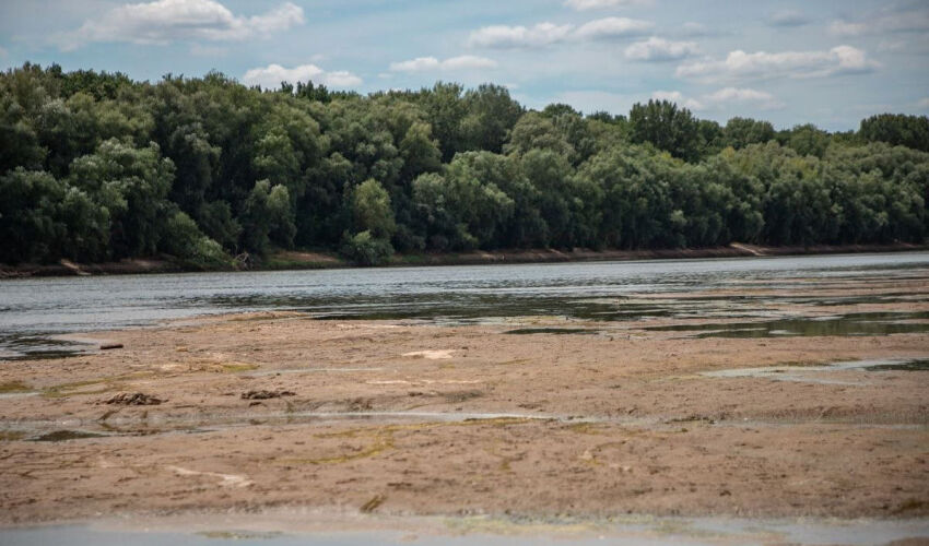 the Dniester River, which has run aground