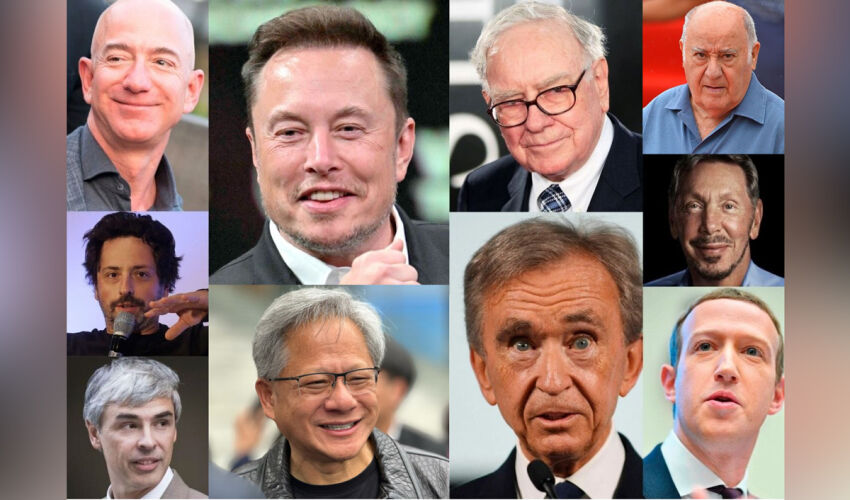 Илон Маск оторвался на $500 млрд от второго места в TOP-10 самых богатых людей мира коллаж