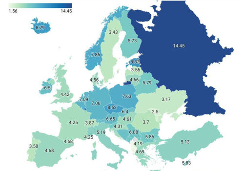 Moldova has the lowest CO2 emissions in Europe