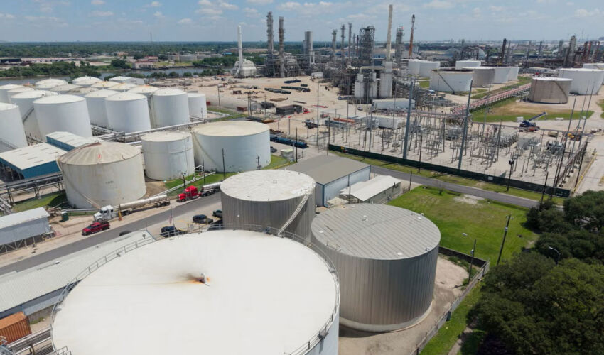 Goldman Sachs: Stocurile mondiale de petrol scad într-un ritm record instalații de depozitare a petrolului în Texas