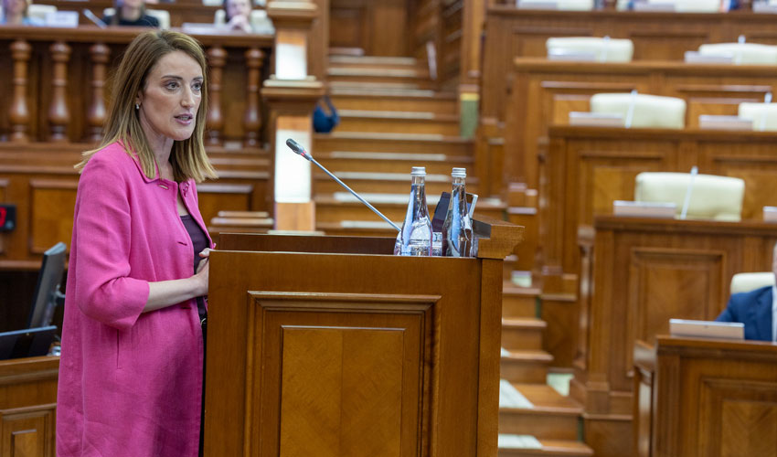 Роберта Метсола в Кишиневе объявила об открытии Бюро Европейского парламента