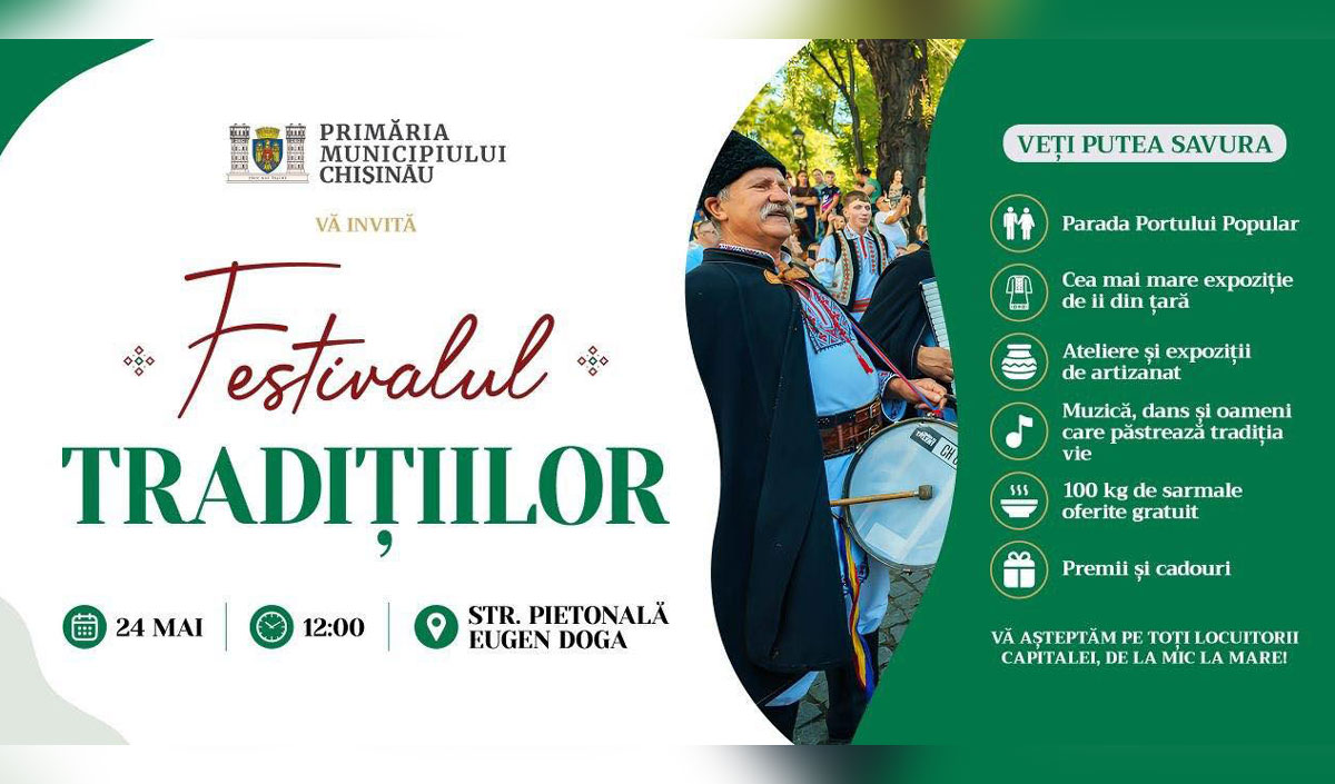 Primul Festival al Tradițiilor va avea loc duminică în capitală