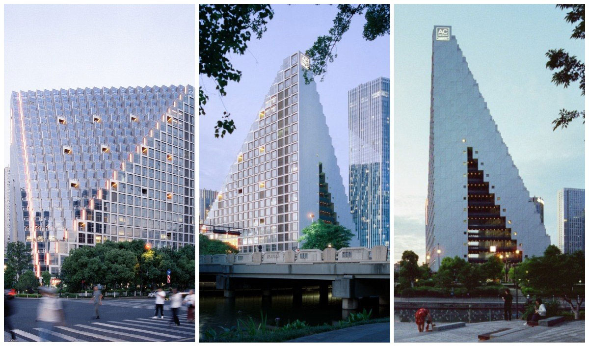 Zgârie-nori cu geometrie dublă: proiectul Hangzhou Prism finalizat în Hangzhou