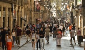 on a street in Barcelona