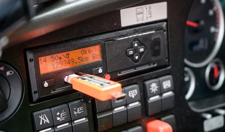 tachograph on the dashboard