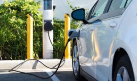 an electric car charging