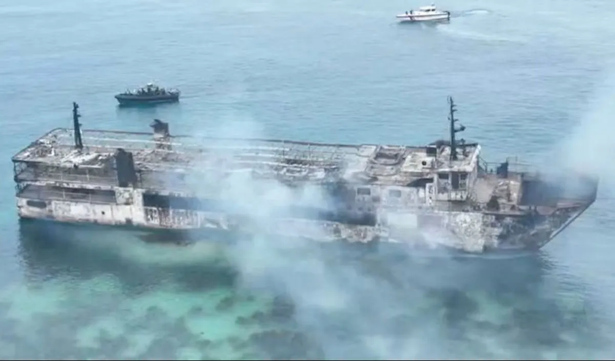 fire on a ferry